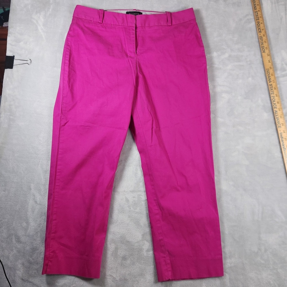 Talbots Curvy Crop Pants 10 Purple Capris Classic Preppy Coastal Traditional